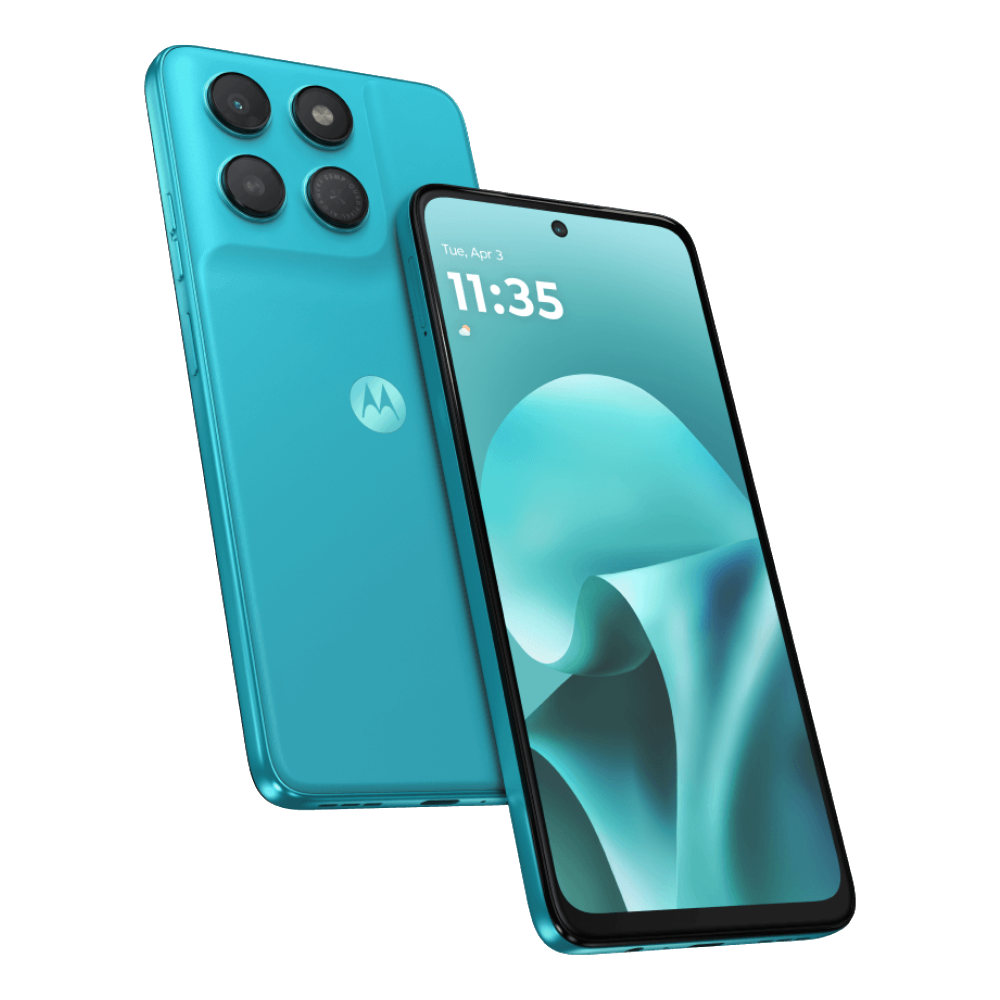 Moto G37 Power PANTONE Capri Front and Back