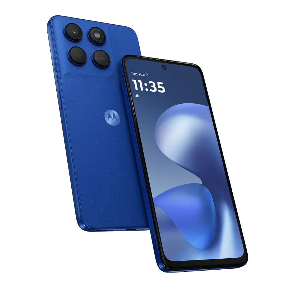 Moto G47 PANTONE Nautical Blue Front and Back