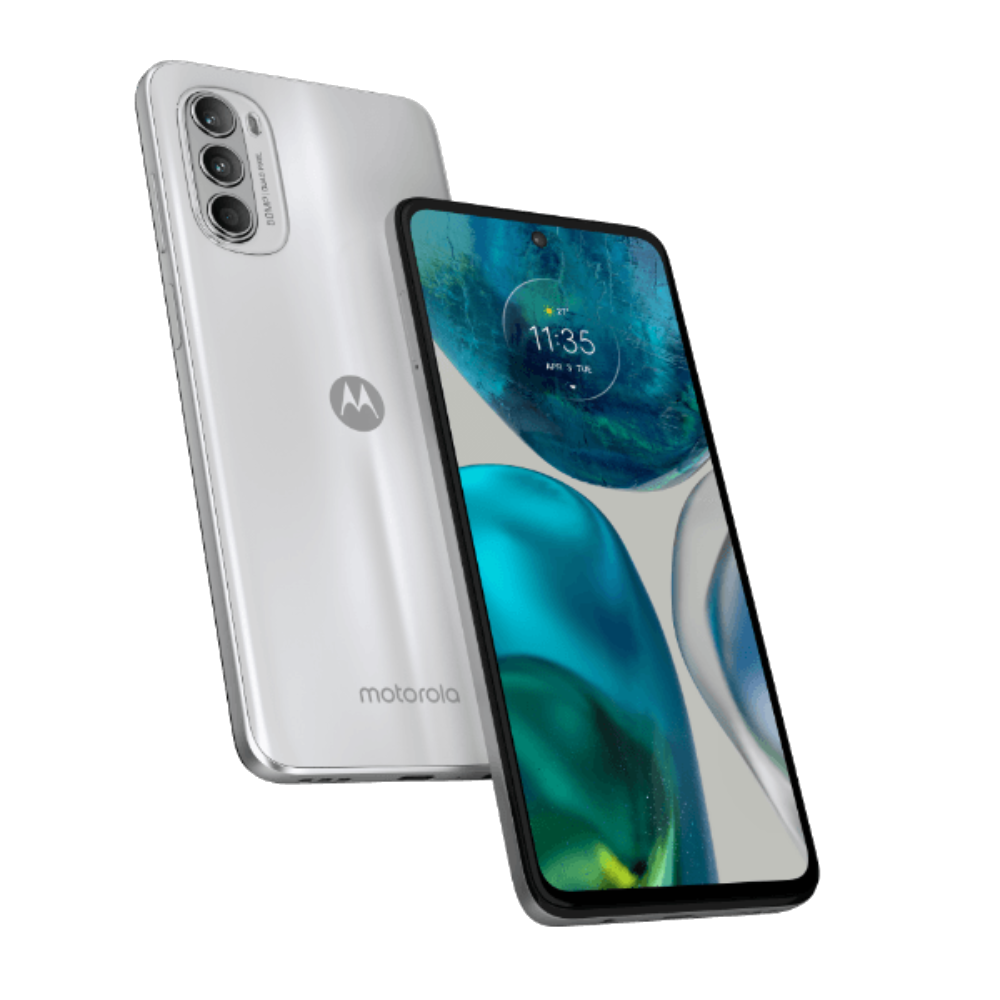 Moto G52 Metallic White Front Back Design