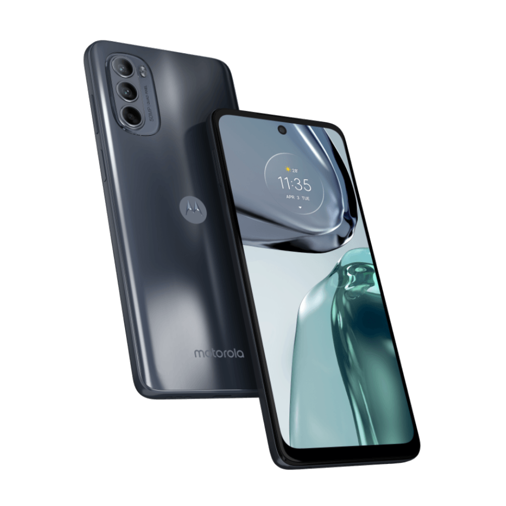 Moto G62 5G Front and Back Midnight Grey