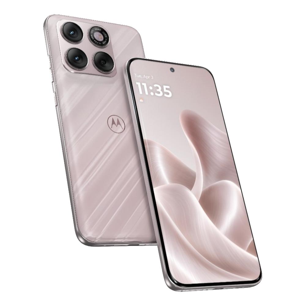 Motorola Edge 70 Neo Pale Pink Front and Back View