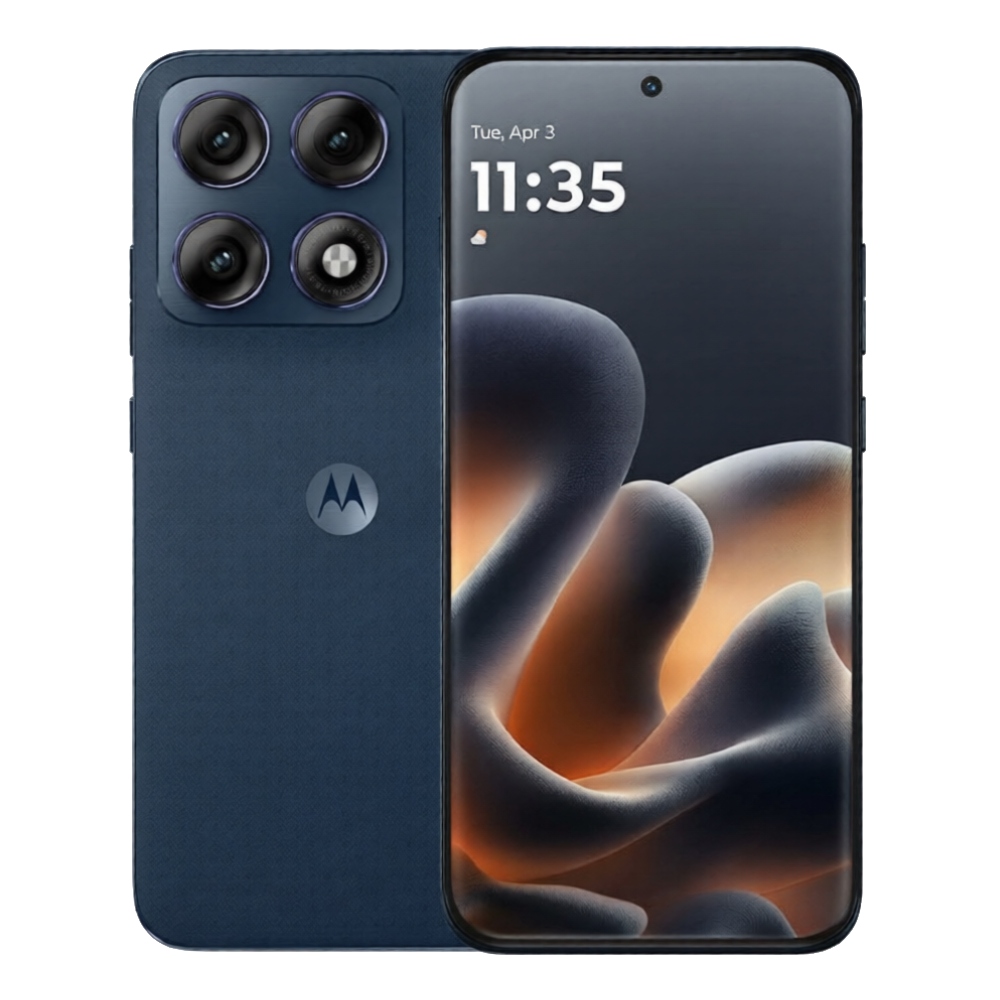 Motorola Edge 70 Pro front and back in Pantone Titan