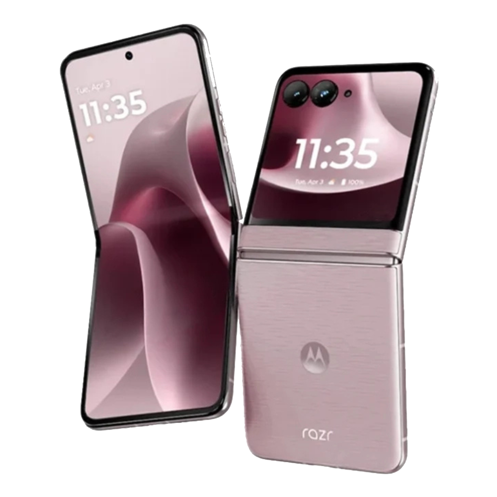 Motorola Razr 70 front and back in Violet Ice