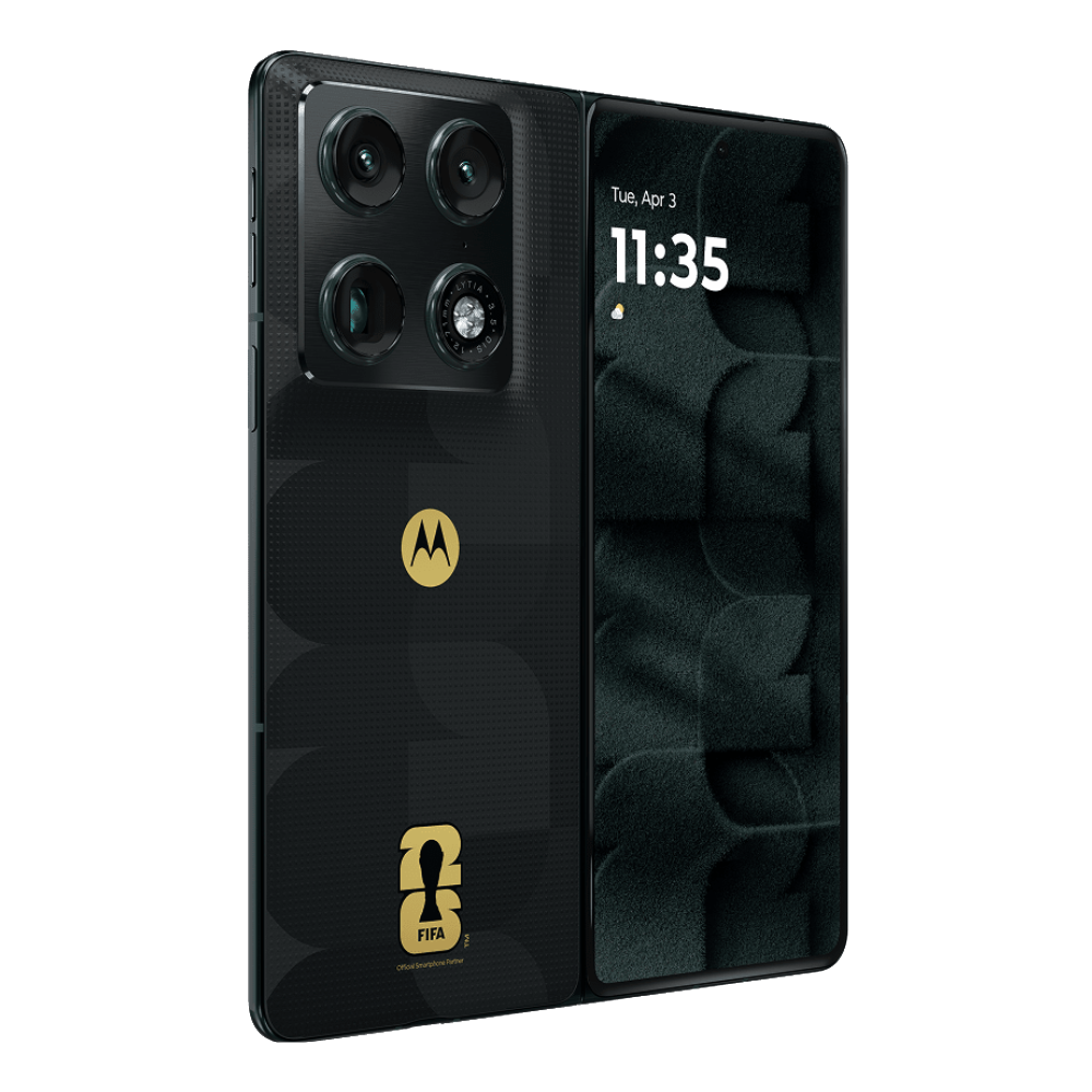 Motorola Razr Fold FIFA World Cup 26™ Edition (black) Back and SIde View