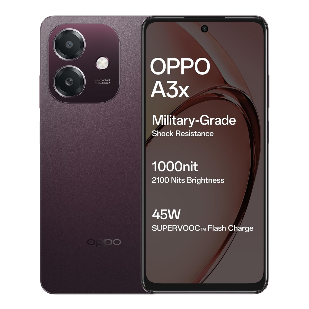 Oppo A3x 4G Nebula Red Front and Back 