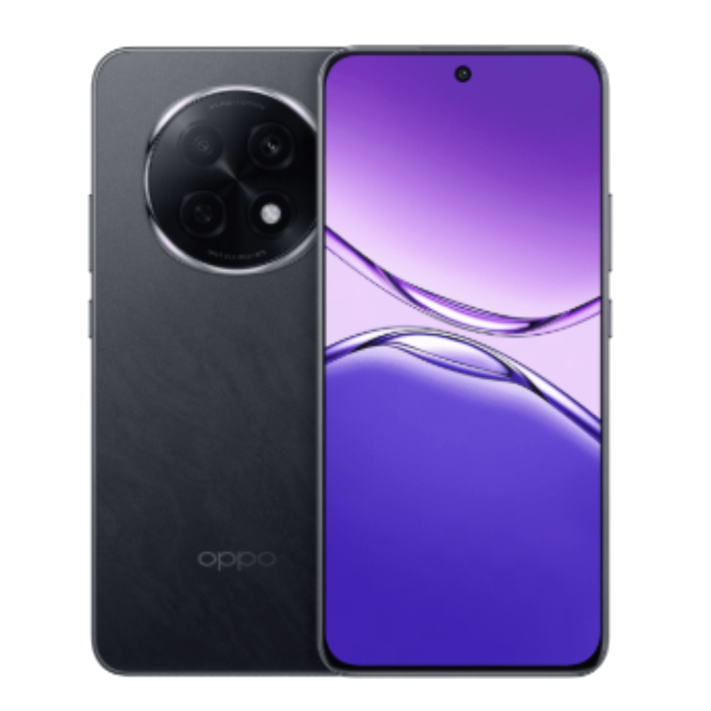 Oppo A5 Pro 5G front and back in Rock Black