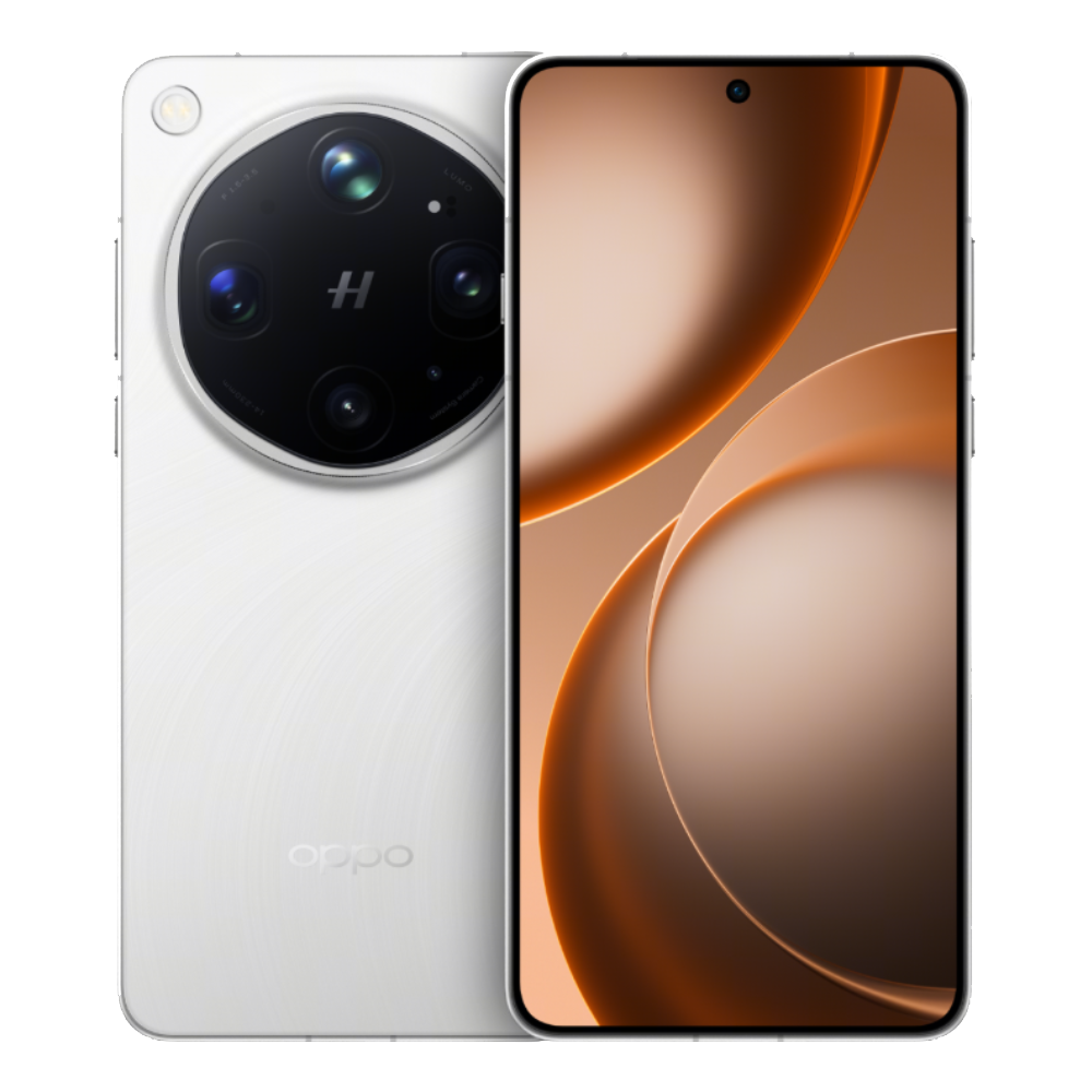 Oppo Find X9 Ultra front and back in Polar Glacier