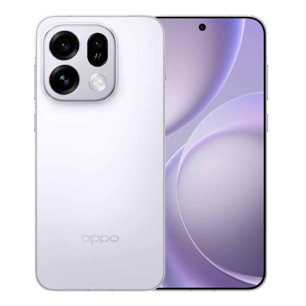 Oppo Find X9s front and back in Lavender Sky