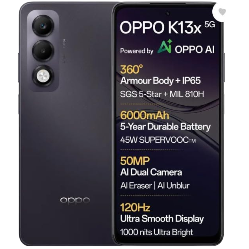 Oppo K13x 5G  Midnight Violet Front and Back