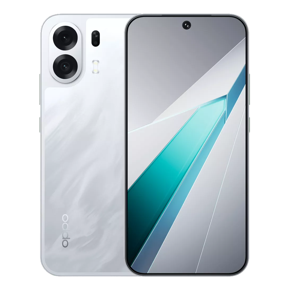 Oppo K14 Plus Star White Front and Back View