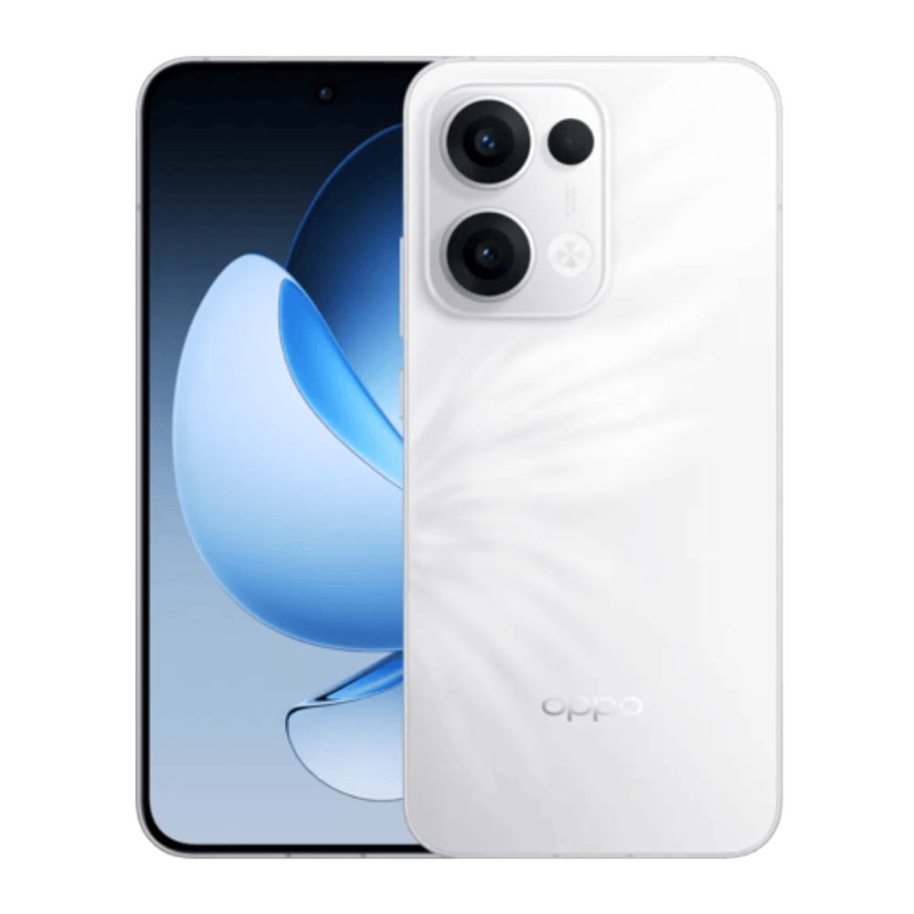 Oppo Reno 13 Ivory White Front and Back