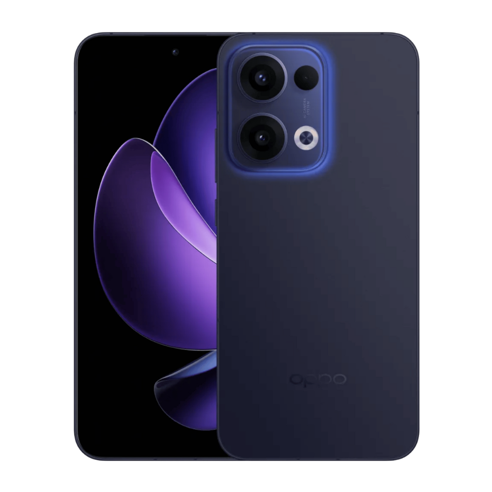 Oppo Reno 13 Luminous Blue Front and Back