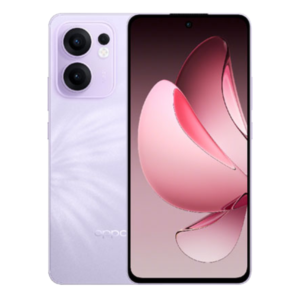 Oppo Reno 13F 5G front back Plume Purple