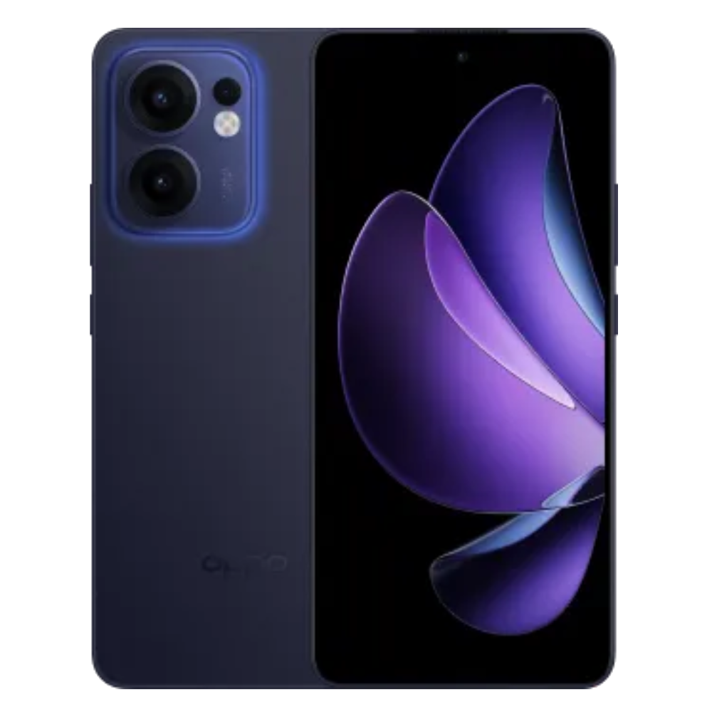 Oppo Reno 13F 5G front back Luminous Blue