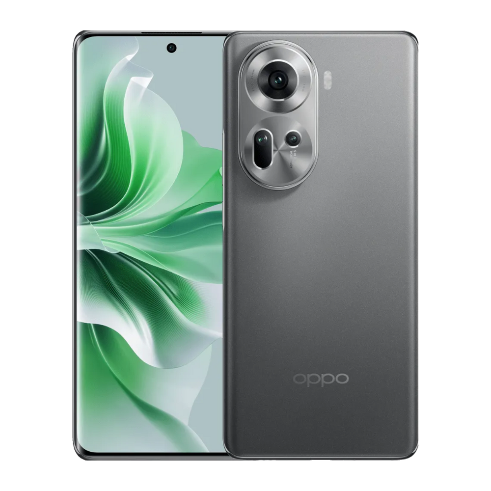 OPPO Reno11 5G Rock Grey Front and Back