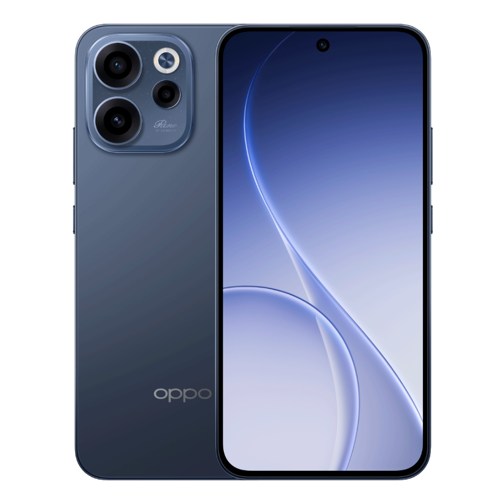 Oppo Reno15 A 5G Front and Back in Twilight Navy 