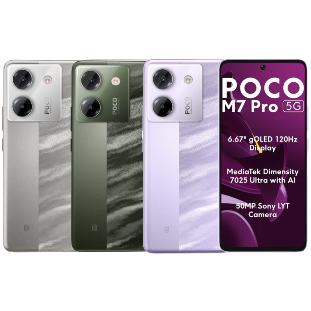 Poco M7 Pro 5G front and back