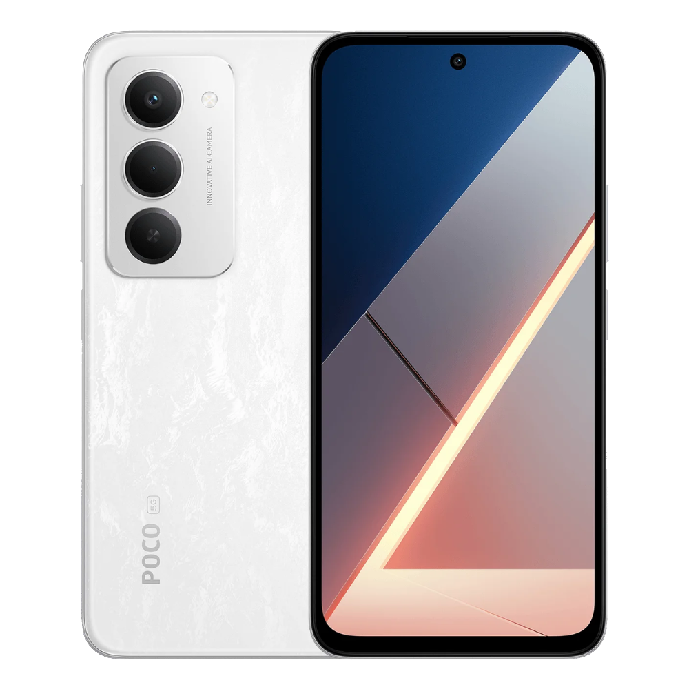 POCO M8s 5G White Front and Back