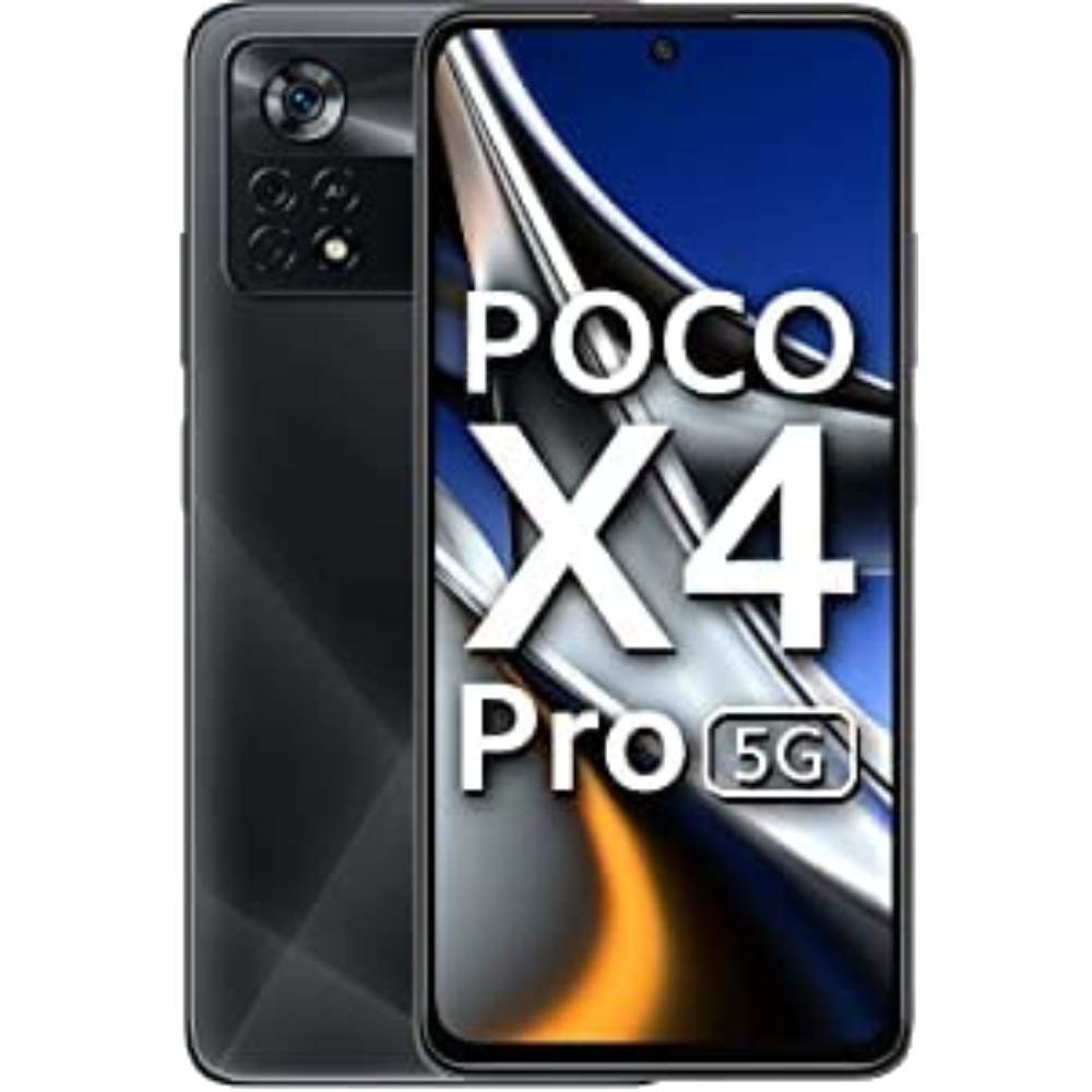 Poco X4 Pro 5G front and back in Laser Black