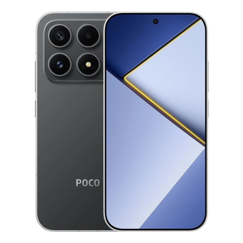Poco X8s Black Front and Back View