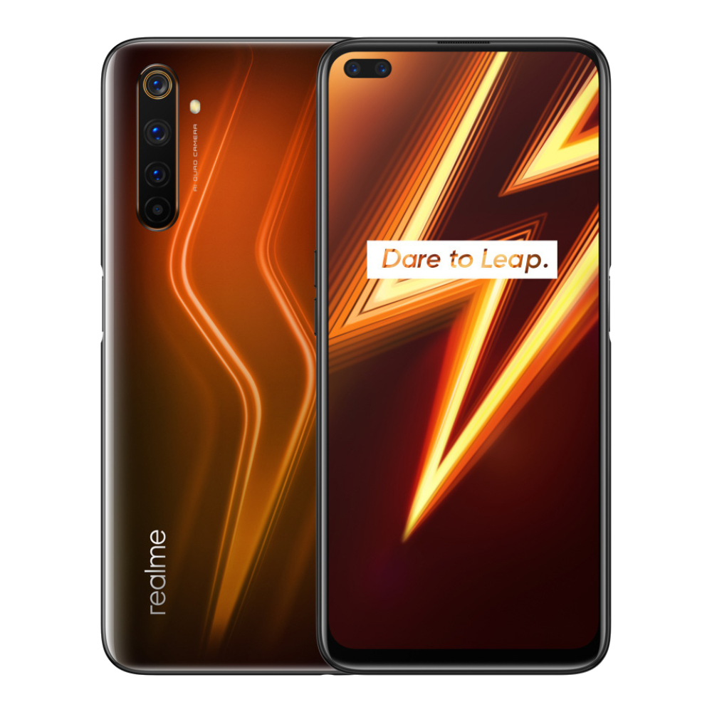 Realme 6 Pro Lightning Orange Front and Back