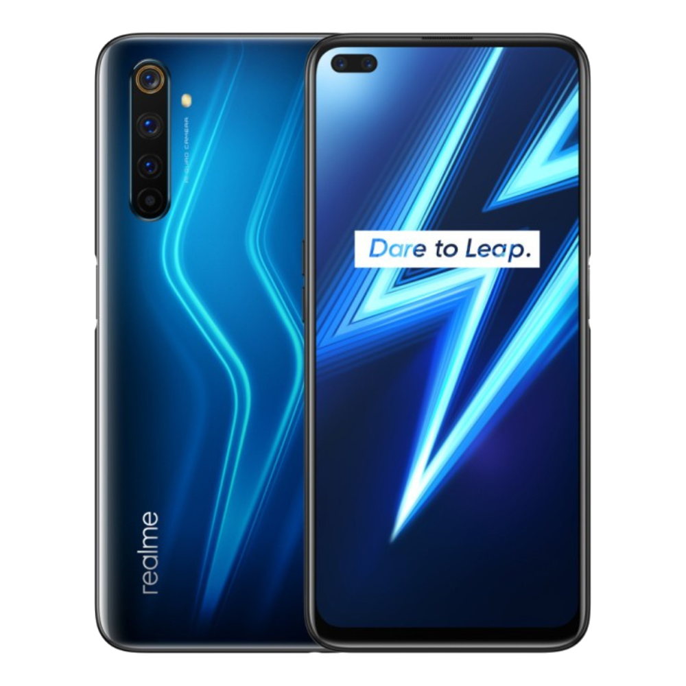 Realme 6 Pro Lightning Blue Front and Back