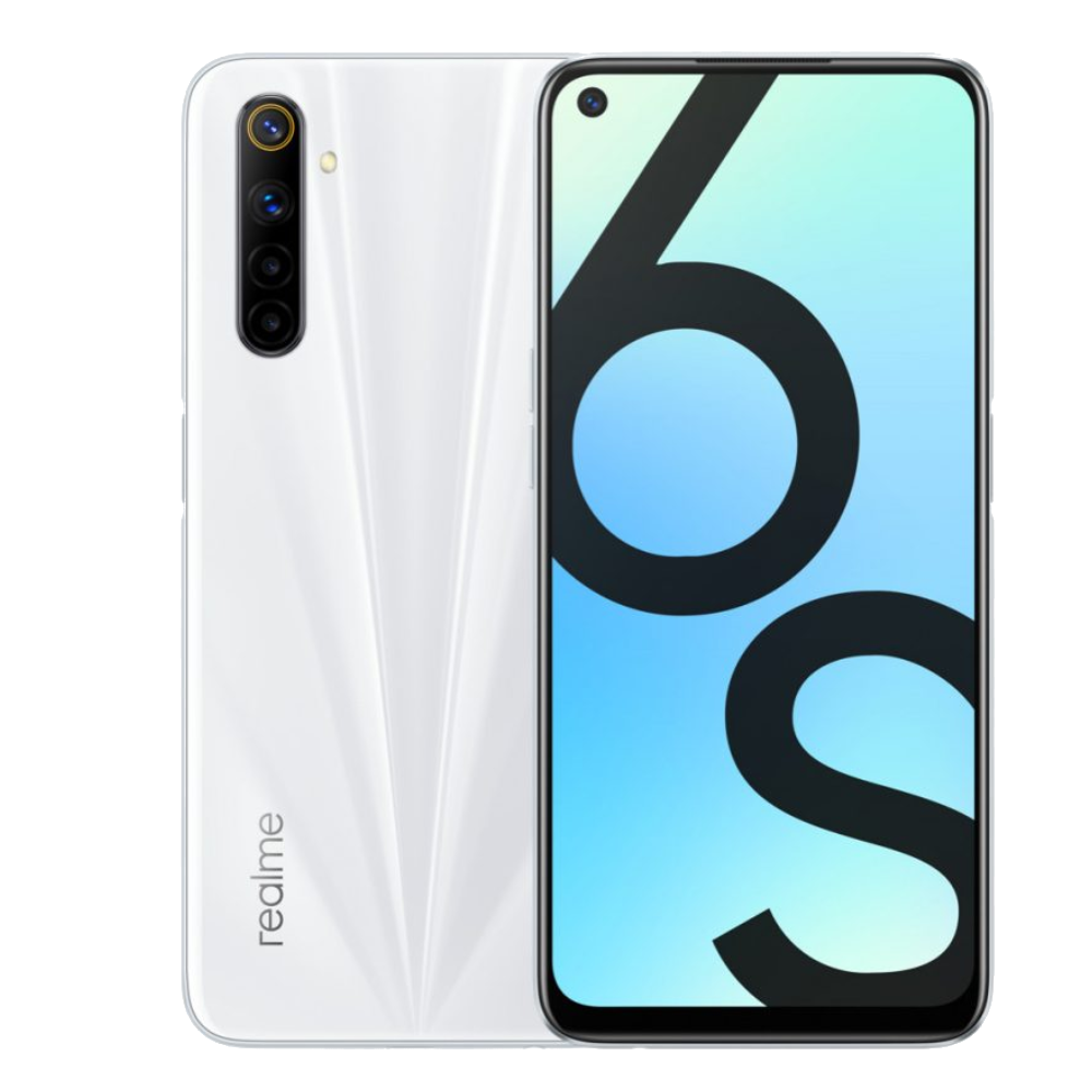 Realme 6S front back Lunar White