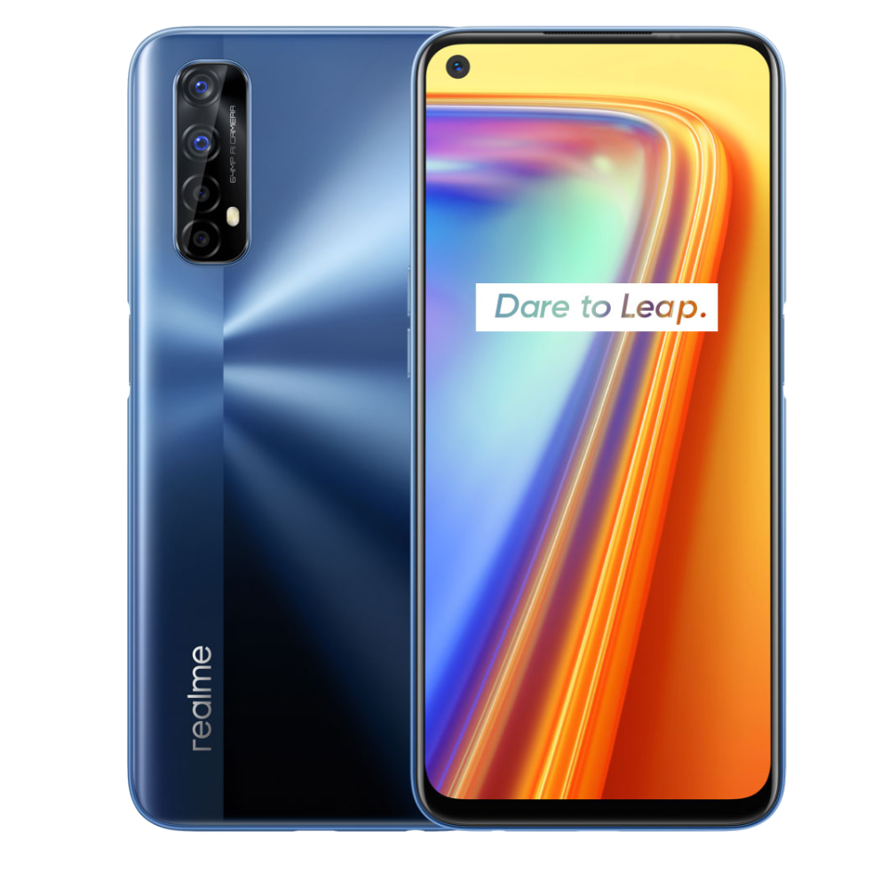 Realme 7 front back Mist Blue