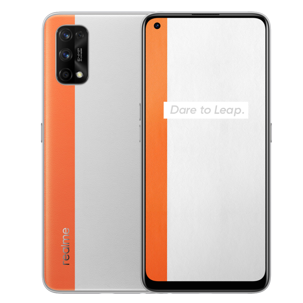 Realme 7 Pro front back Sun Kissed Leather