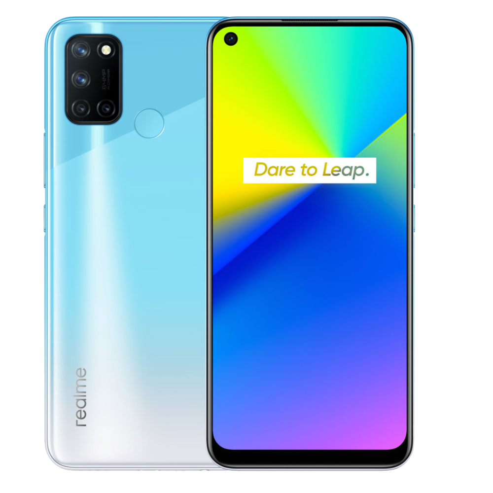 Realme 7i front back Fusion Blue