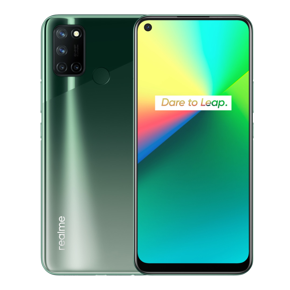 Realme 7i front back Fusion Green