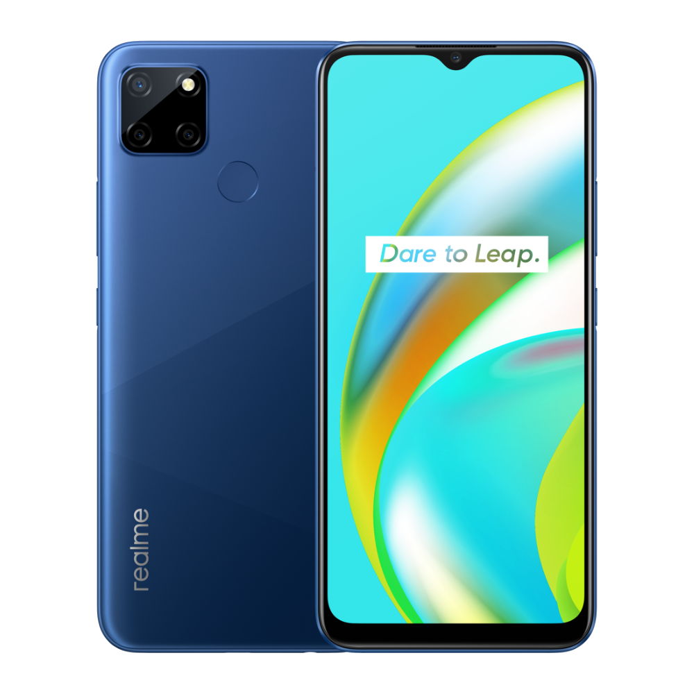 Realme C12 Power Blue Front and Back