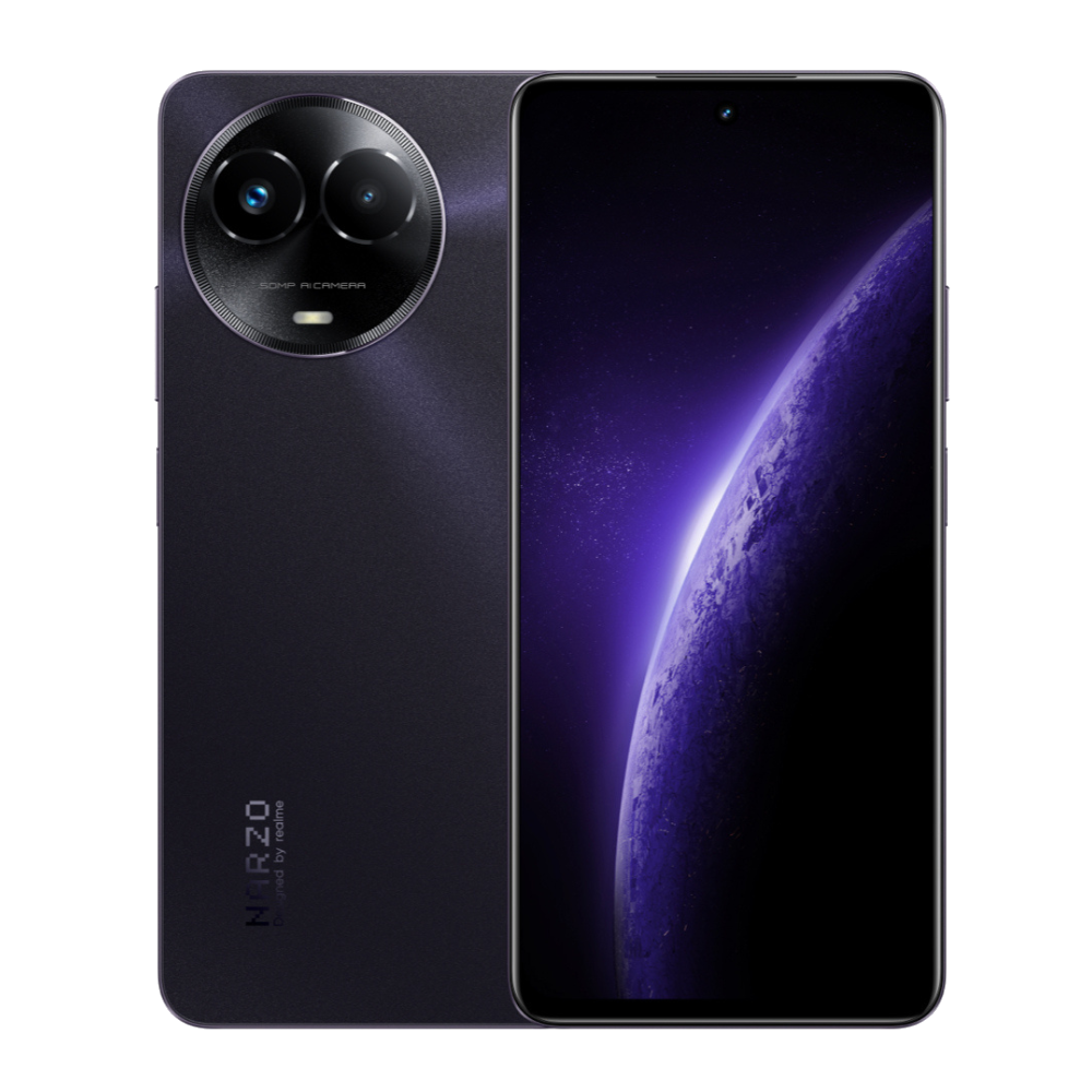 Realme Narzo 60X 5G Nebula Purple Front and Back