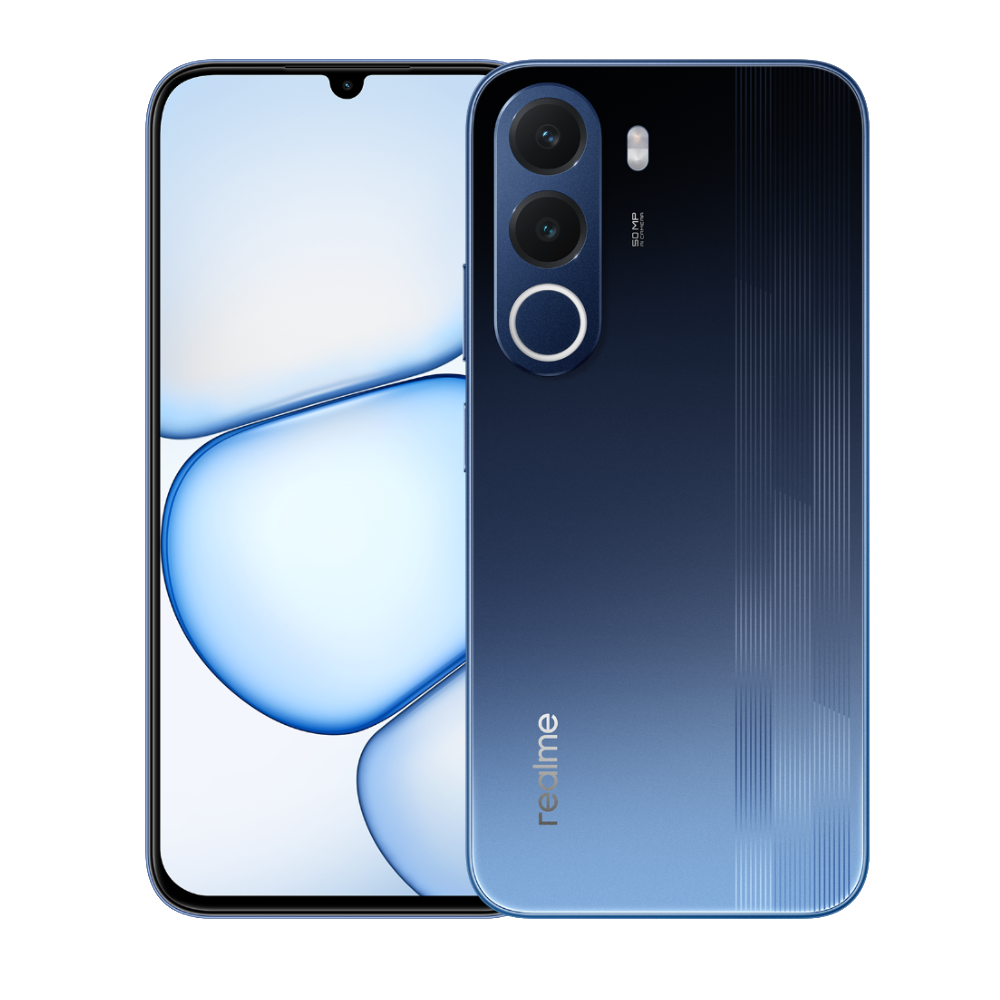 Realme P4x Phantom Blue Front and Back