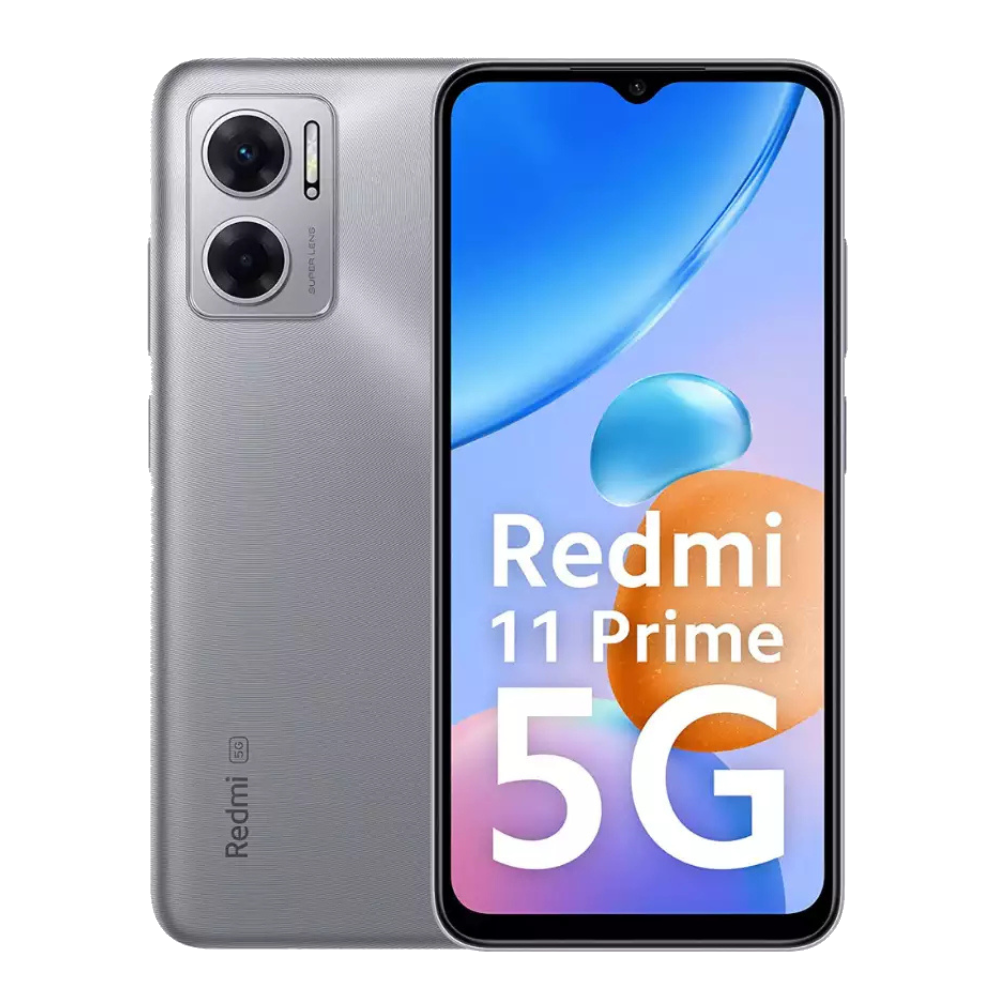 Redmi 11 Prime 5G front back Chrome Silver