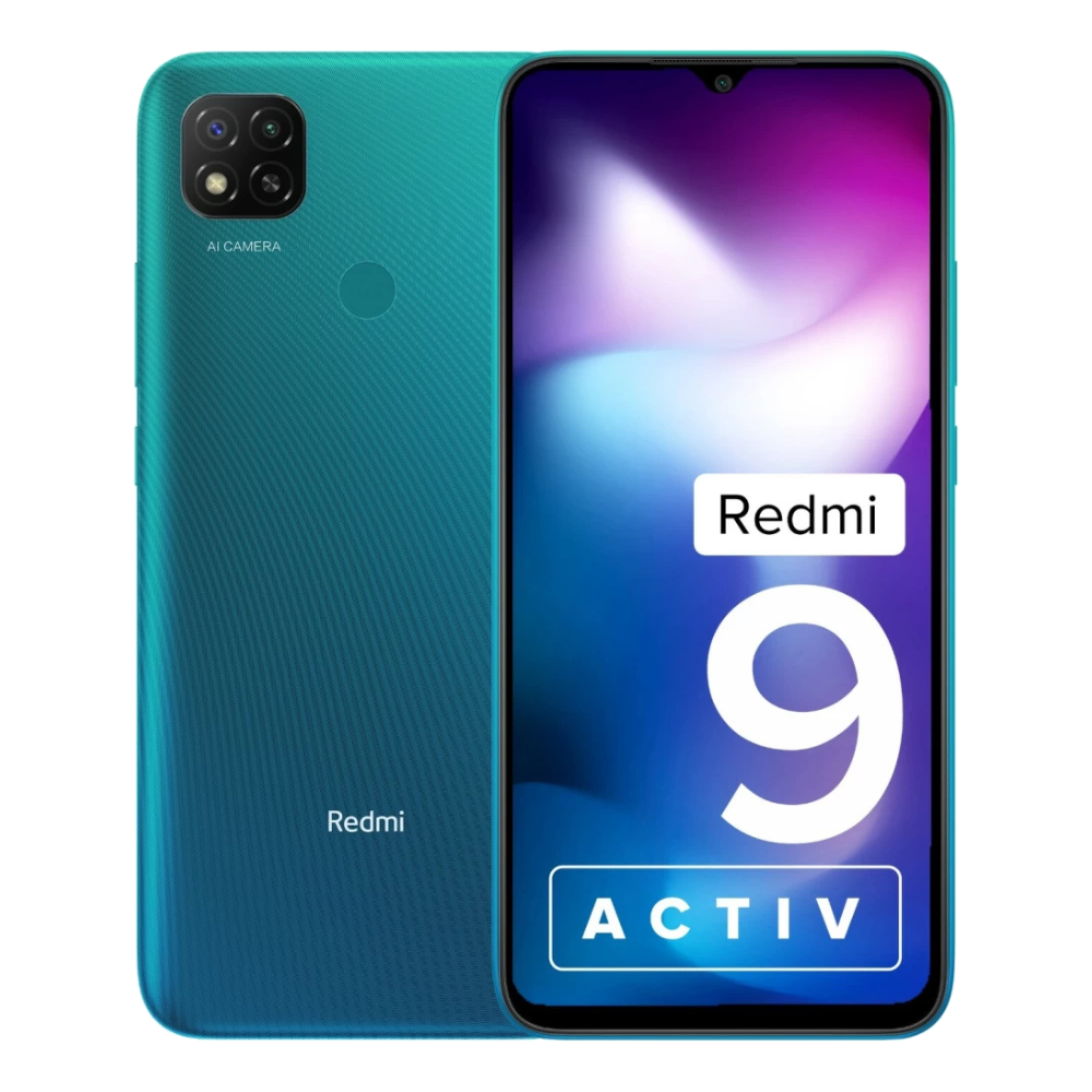 Redmi 9 Activ front and back in Coral Green