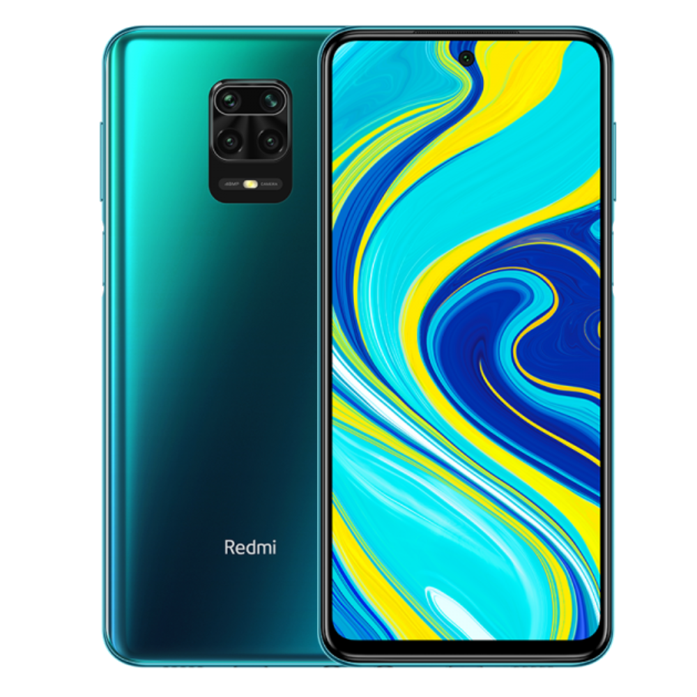 Redmi Note 9 Pro front and back Aurora Blue