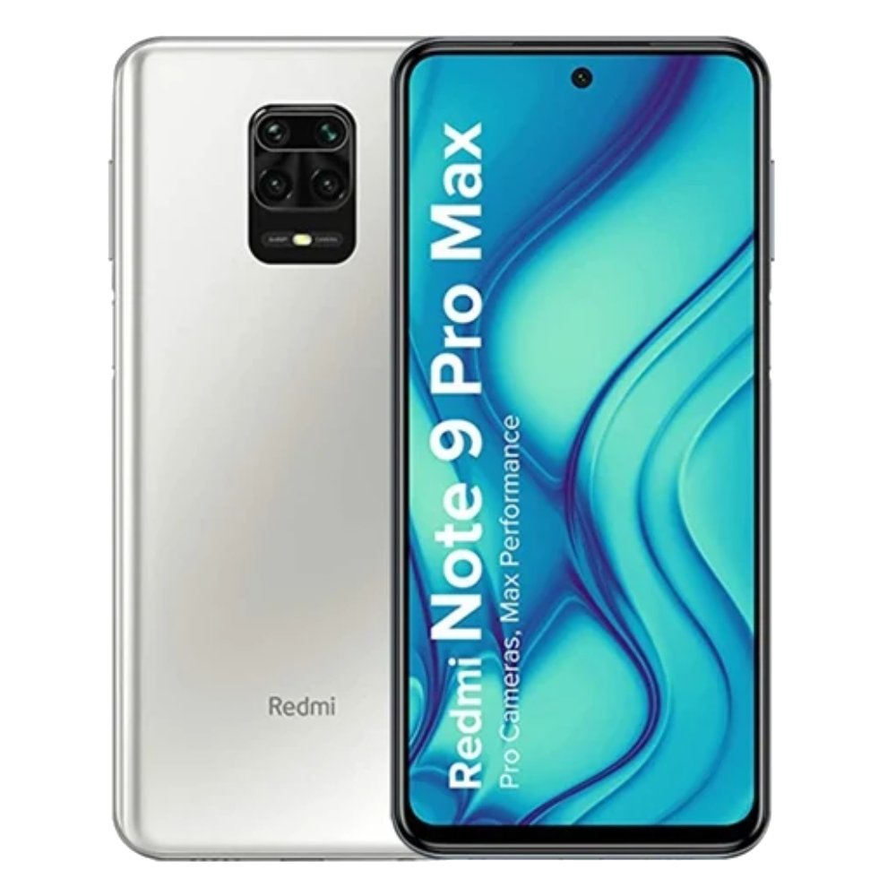 Redmi Note 9 Pro Max front back Glacier White