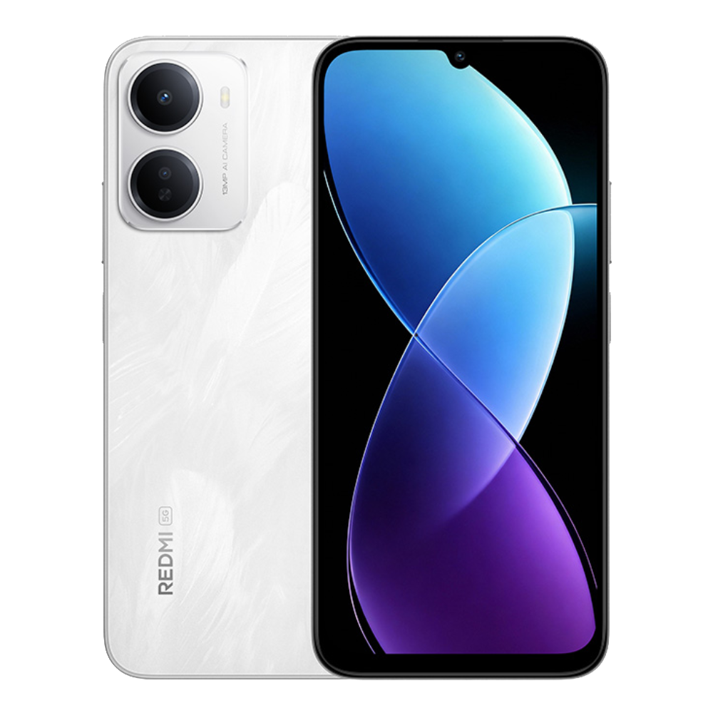 Redmi R70m 5G front and back in Feather Mist White Redmi R70m 5G front and back in Feather Mist White