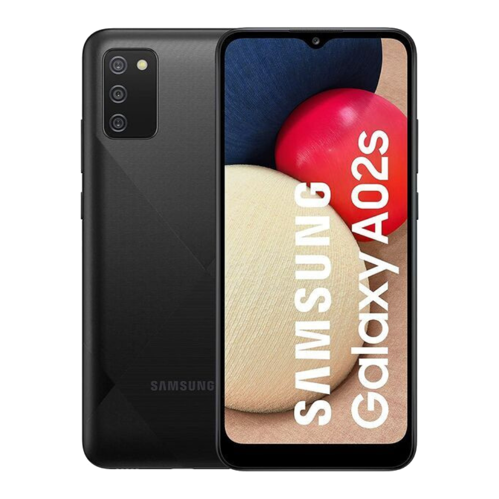 Samsung Galaxy A02s Black Front and Back