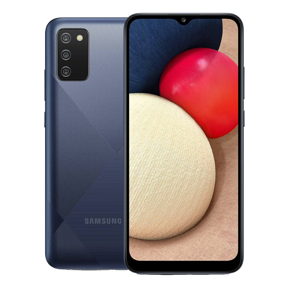 Samsung Galaxy A02s Blue Front and Back