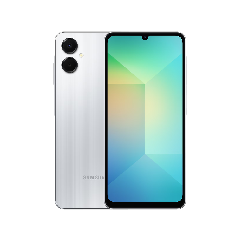 Samsung Galaxy A06 5G Light Grey front and back