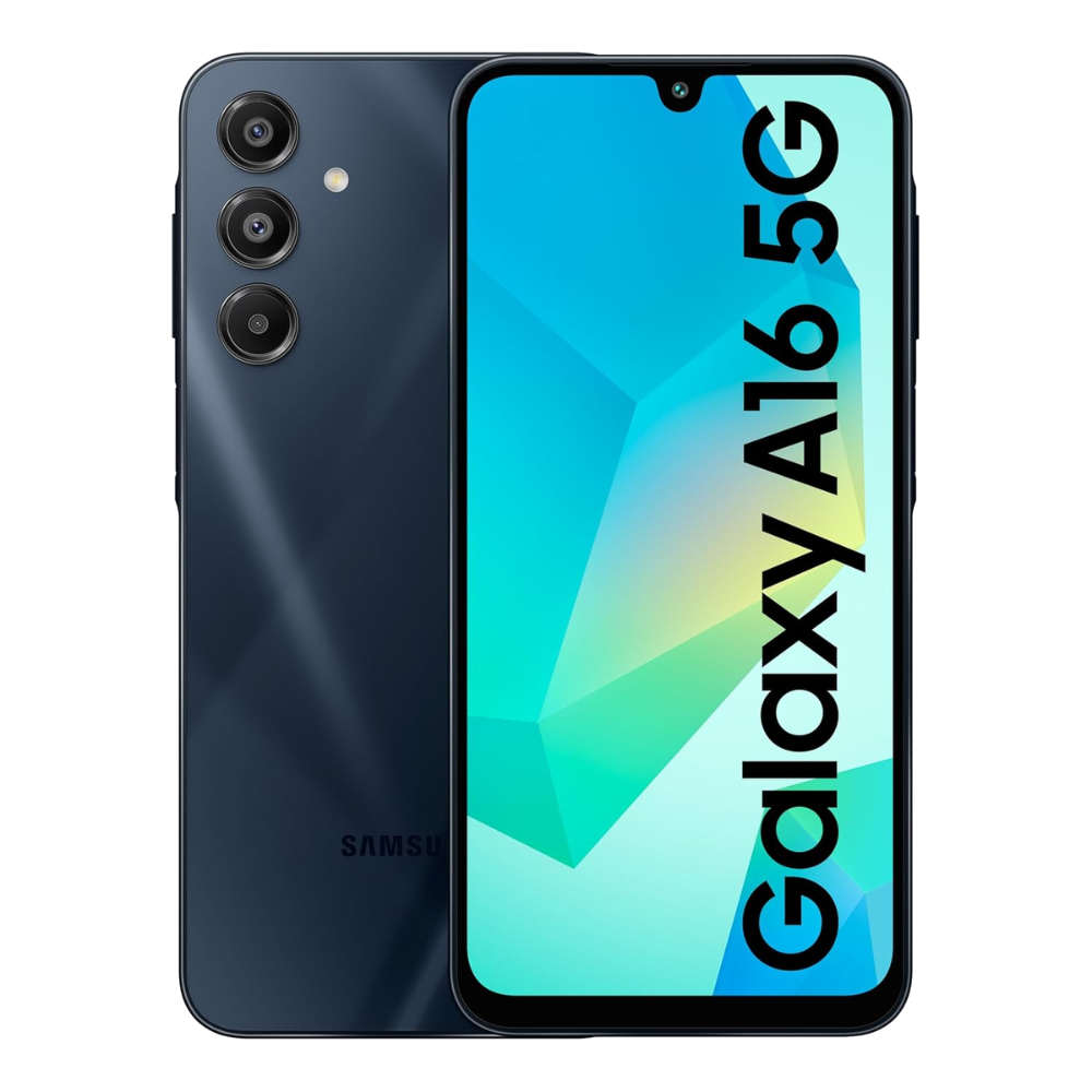 Samsung Galaxy A16 5G front and back deep blue