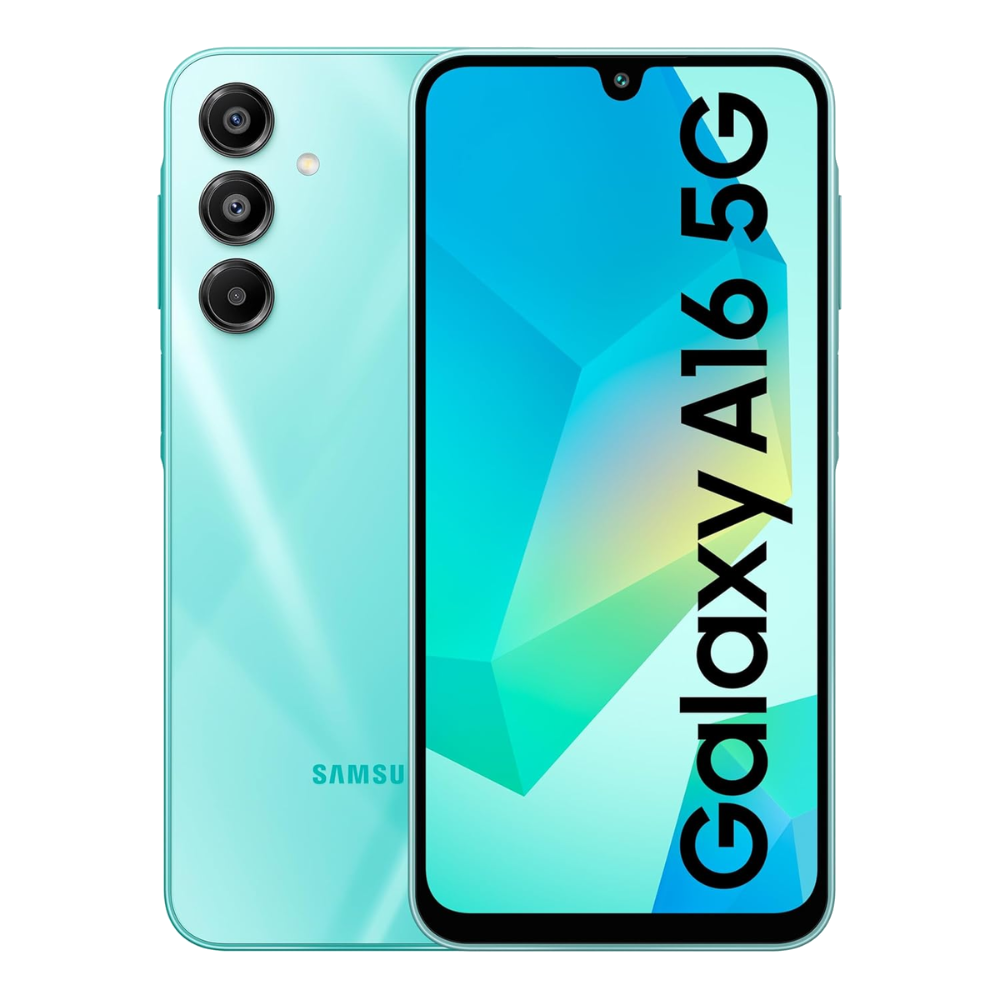 Samsung Galaxy A16 5G front and back blue