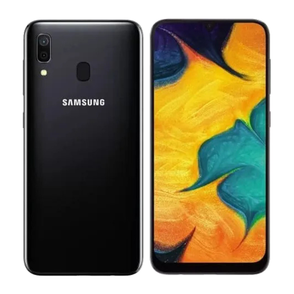 Samsung Galaxy A30 Black Front and Back