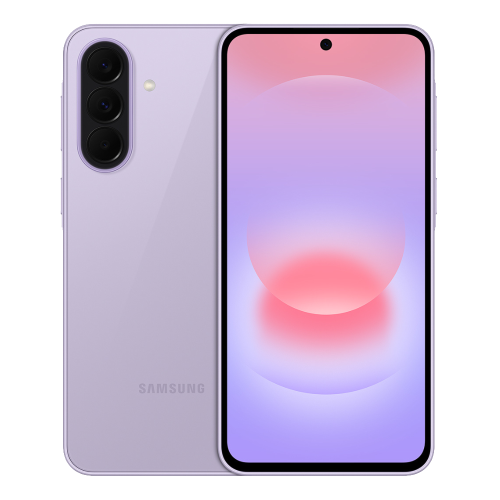 Samsung Galaxy A37 front and back in Awesome Lavender