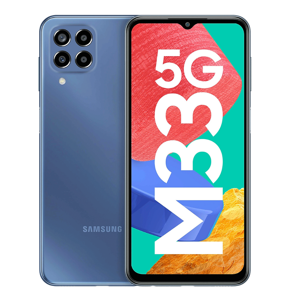 Samsung Galaxy M33 5G front back Deep Ocean Blue 