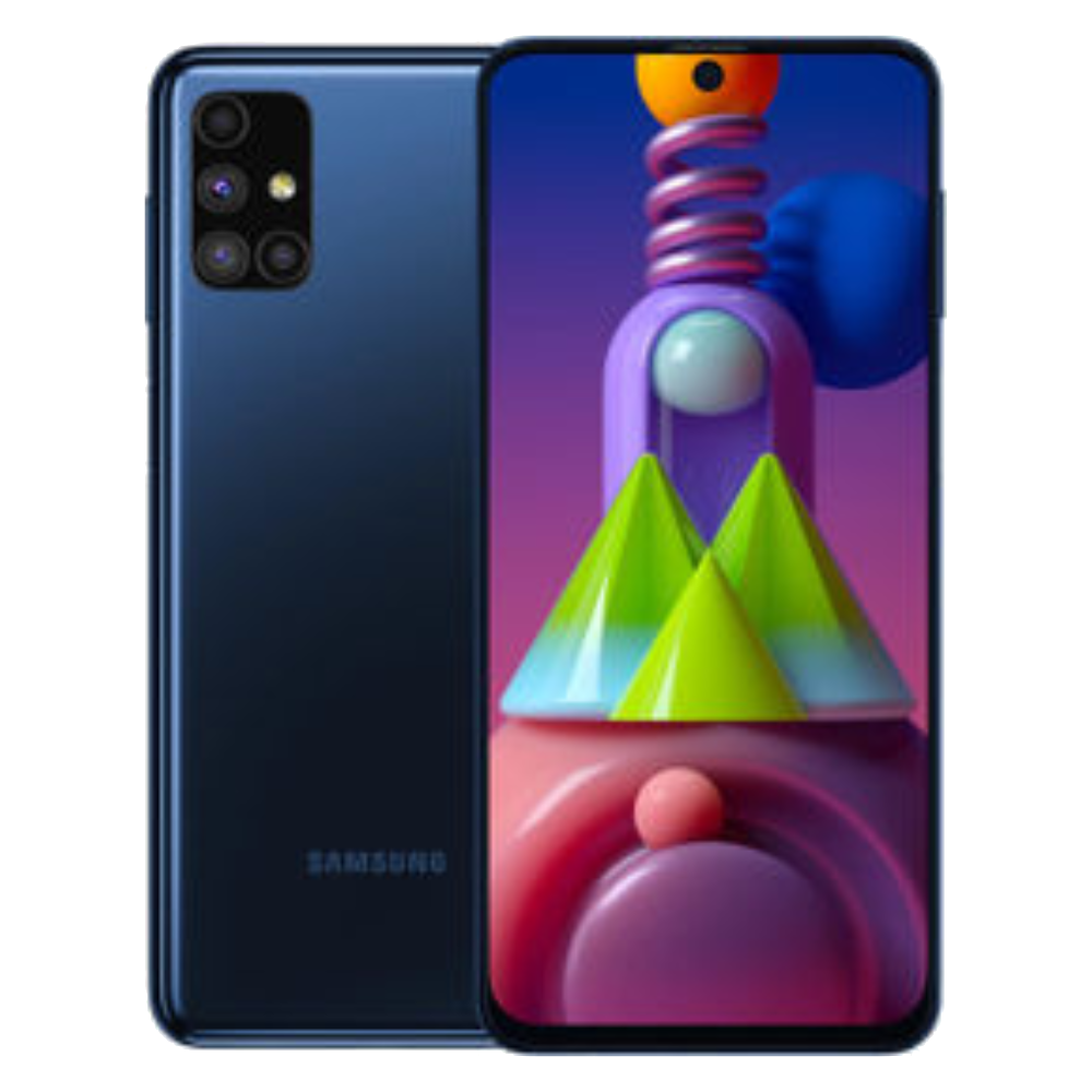 Samsung Galaxy M51 front back Electric Blue