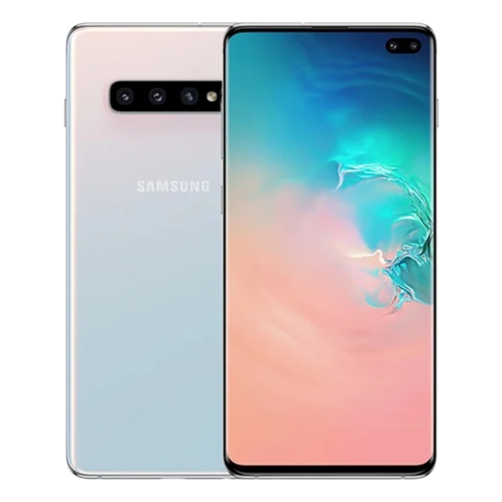 Samsung Galaxy S10 Plus front back Prism White