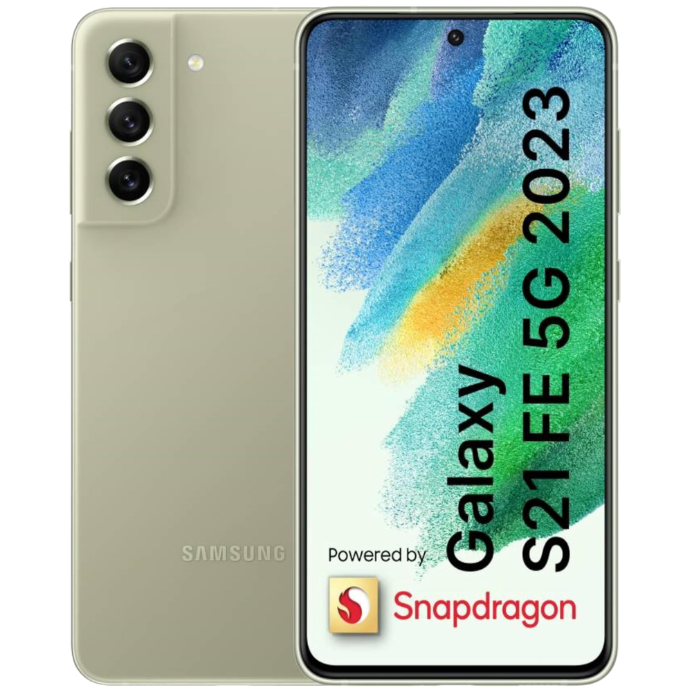 Samsung S21 FE 5G (2023) front and back in Green